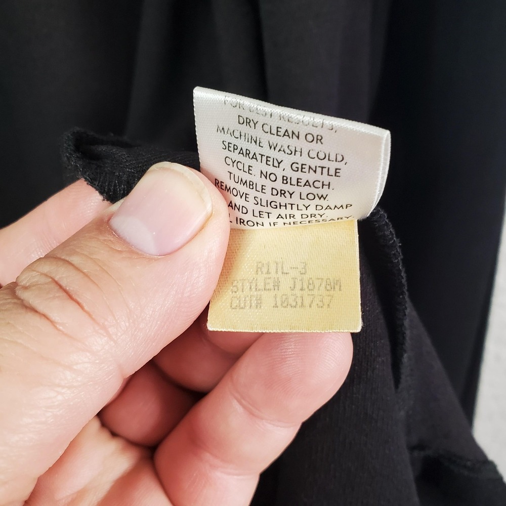 Eileen Fisher Jacket Womens Medium Black Hooded Zip Front Cardigan Hanky Hem - Picture 15 of 16